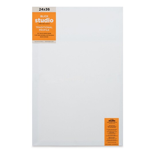 Blick; Blick Studio Stretched Cotton Canvas - Traditional Profile, 24" x 36"; Category:Stretched Canvas; Image:1